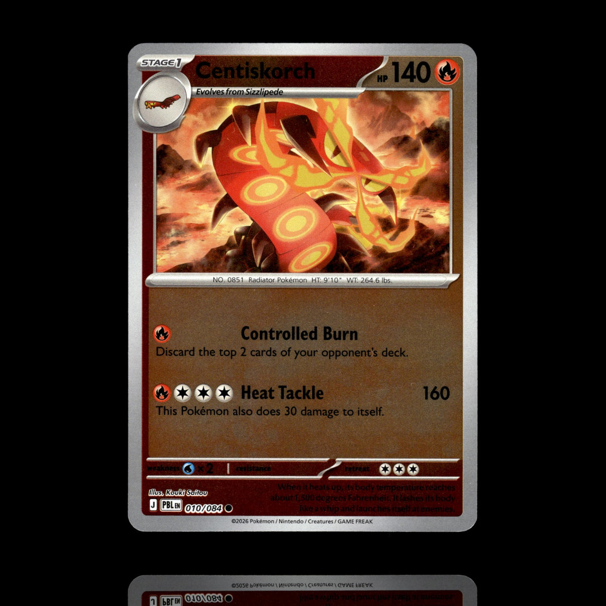 ▸ Centiskorch | ME05: Pitch Black | Reverse Holo | 010/084 | NM