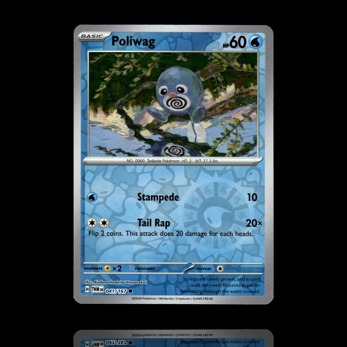 ▸ Poliwag | SV06: Twilight Masquerade | Reverse Holo | 041/167 | NM