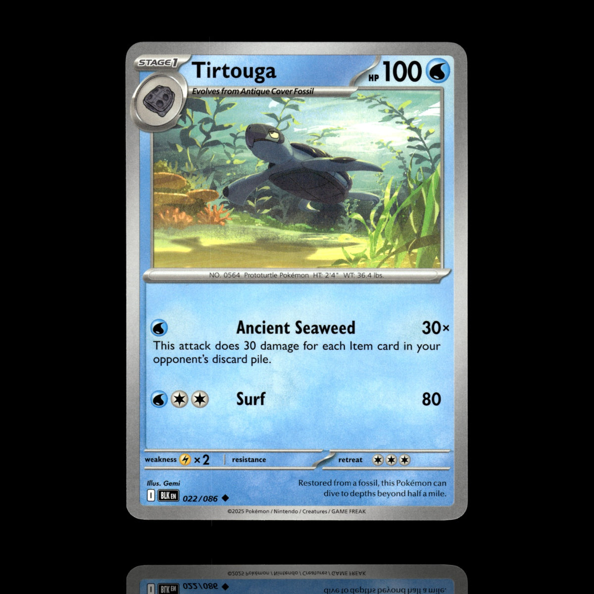 ▸ Tirtouga | SV: Black Bolt | Uncommon | 022/086 | NM