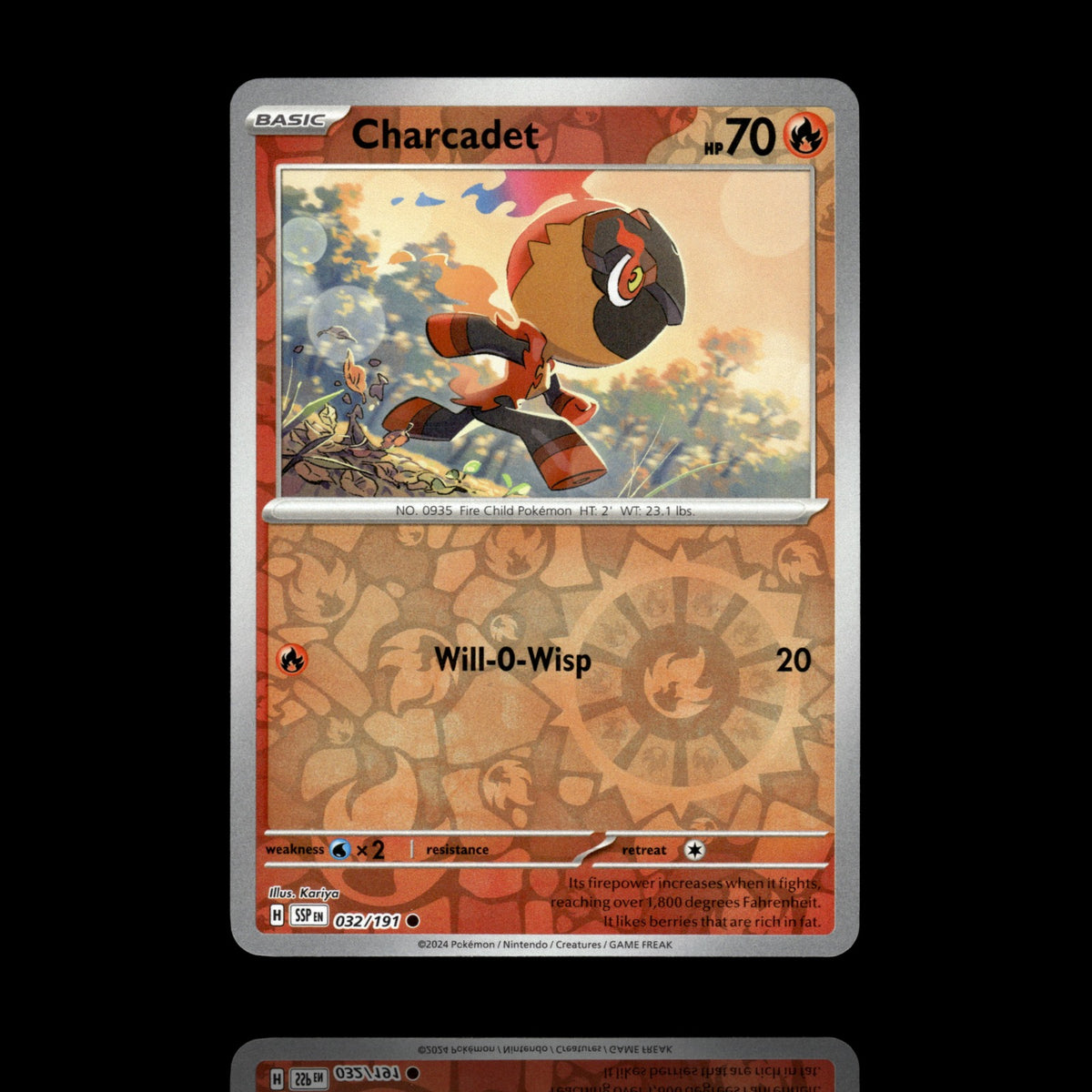 ▸ Charcadet | SV08: Surging Sparks | Reverse Holo | 032/191 | NM