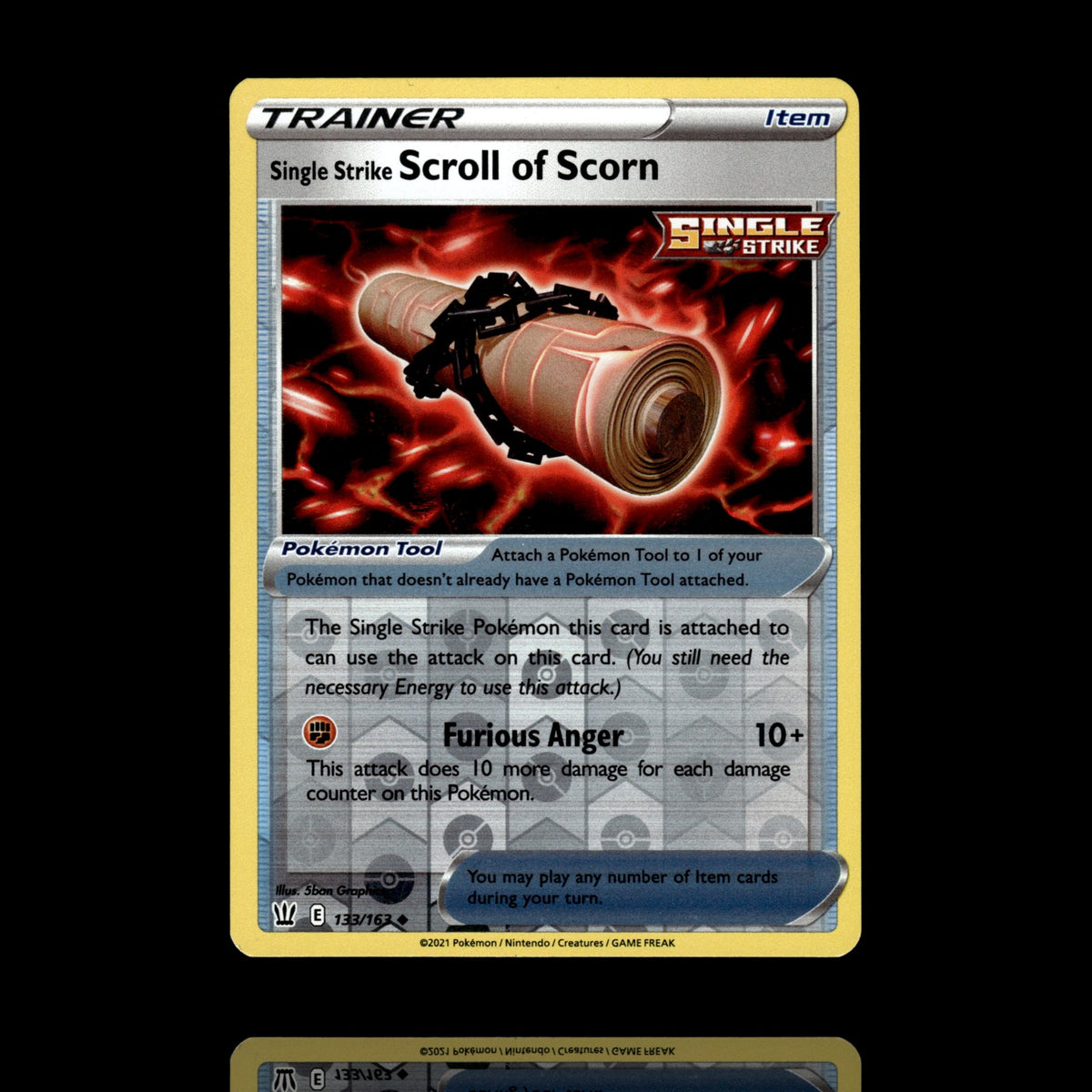 ▸ Single Strike Scroll of Scorn | Battle Styles | Reverse Holo | 133/163 | NM