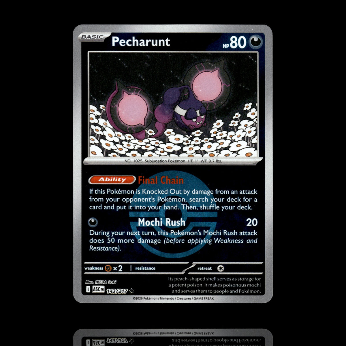 ▸ Pecharunt (Poke Ball) | ME: Ascended Heroes | Reverse Holo | 143/217 | NM
