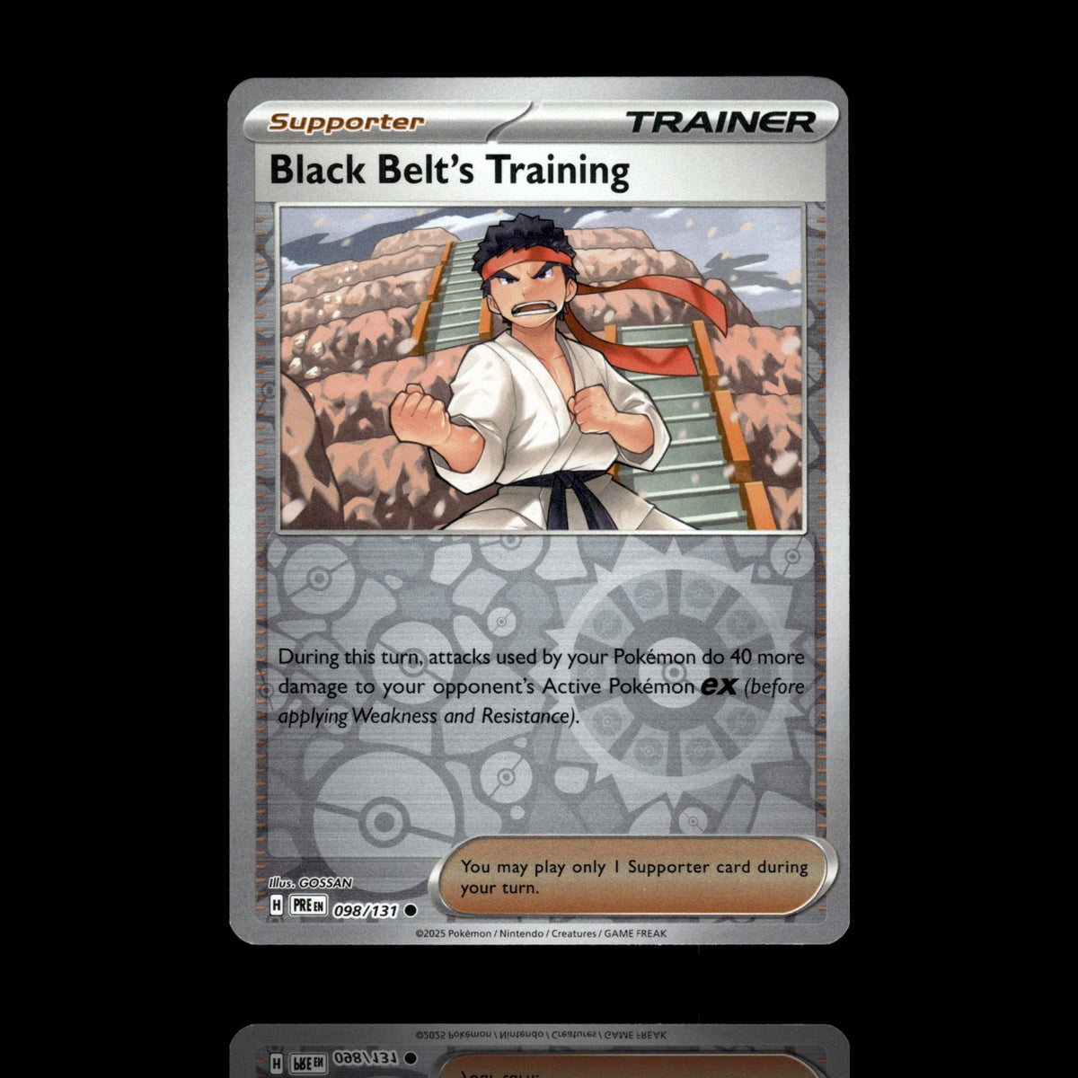 ▸ Black Belt's Training | SV: Prismatic Evolutions | Reverse Holo | 098/131 | NM