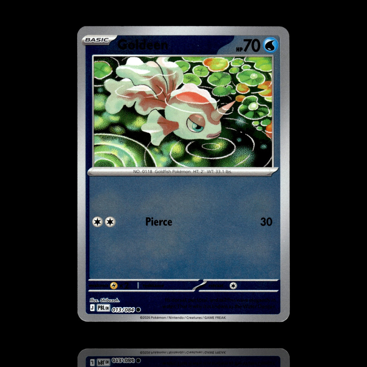 ▸ Goldeen | ME05: Pitch Black | Reverse Holo | 013/084 | NM