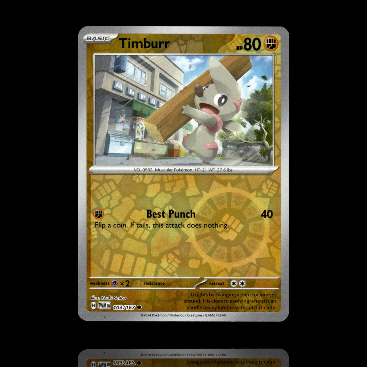 ▸ Timburr | SV06: Twilight Masquerade | Reverse Holo | 103/167 | NM
