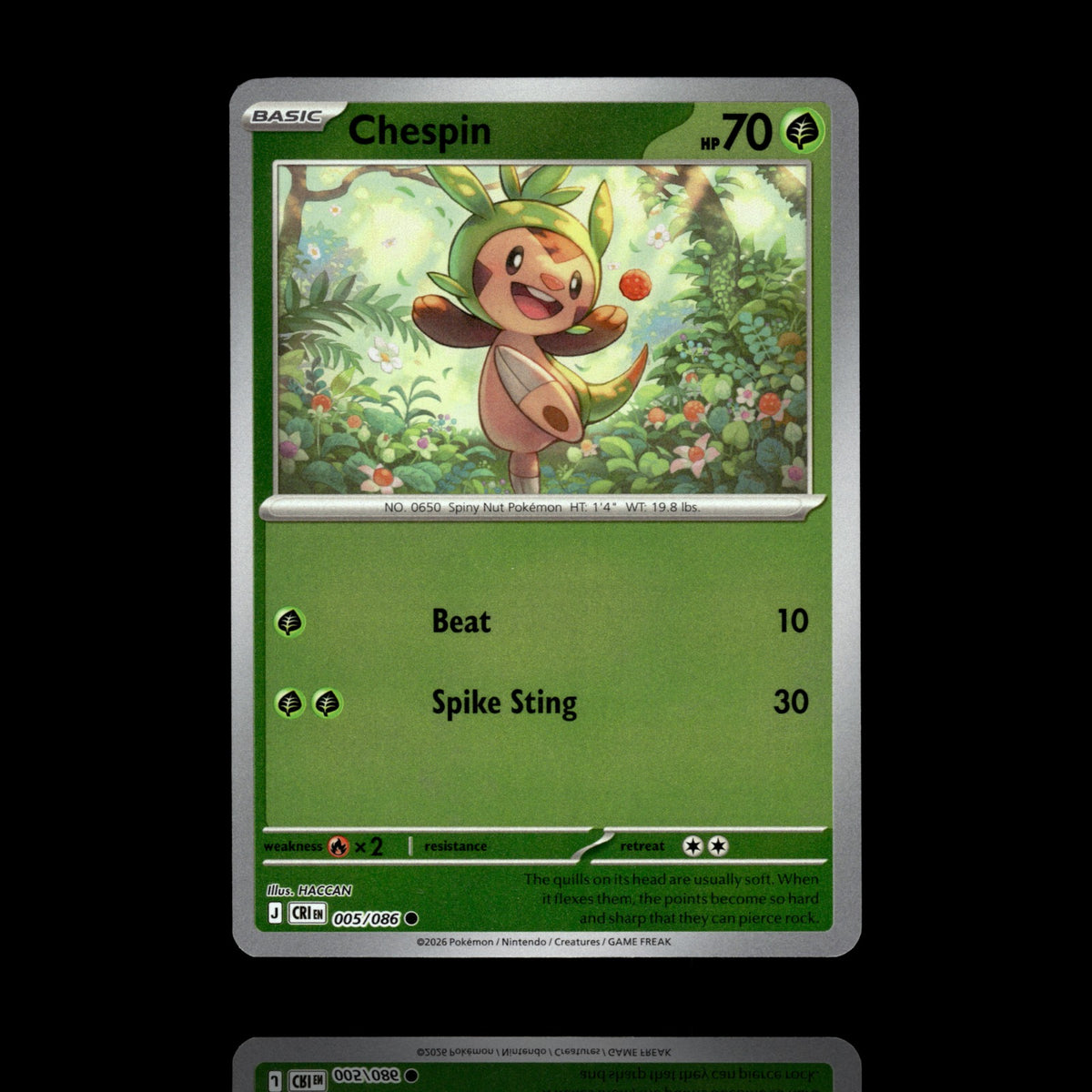 ▸ Chespin | ME04: Chaos Rising | Reverse Holo | 005/086 | NM