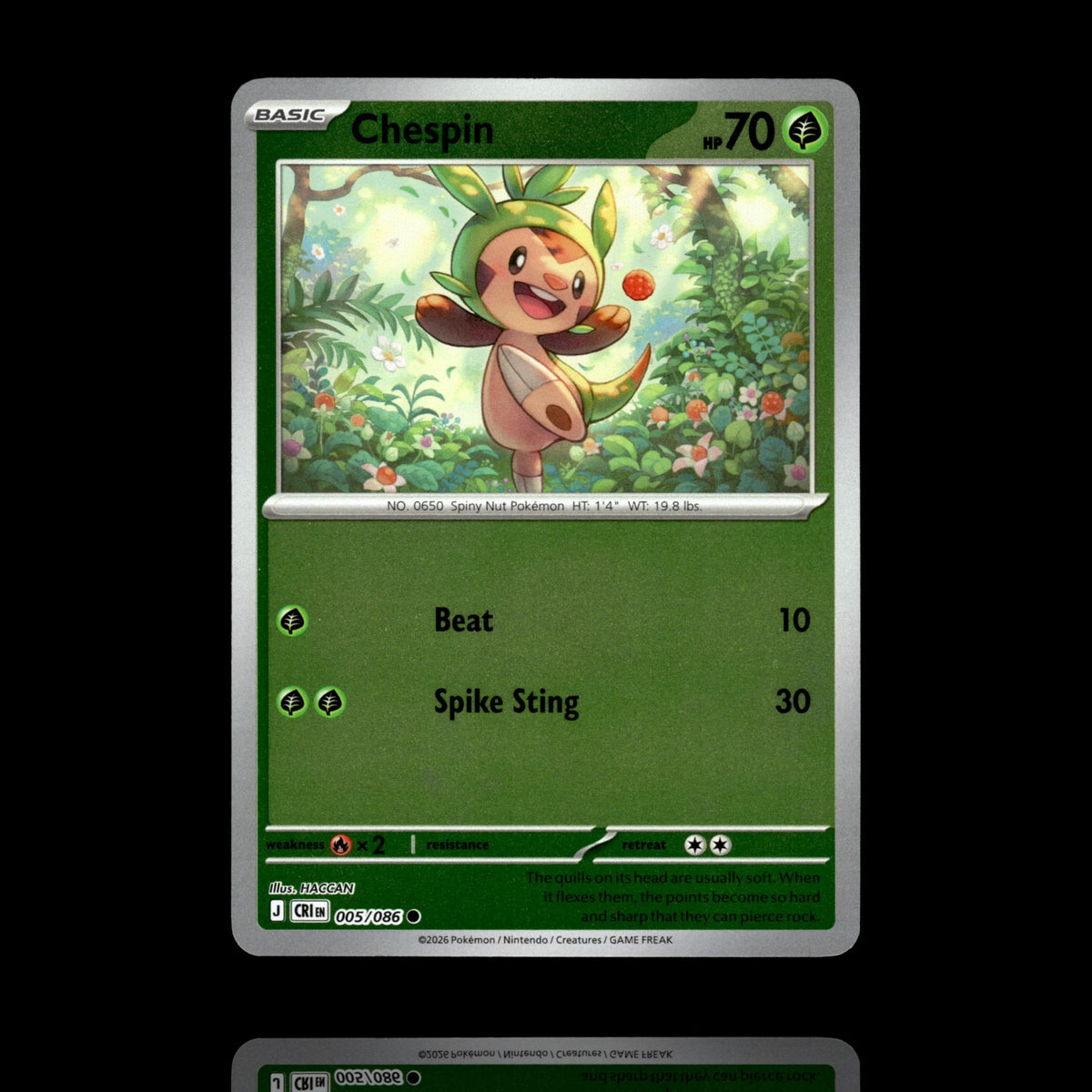 ▸ Chespin | ME04: Chaos Rising | Reverse Holo | 005/086 | NM
