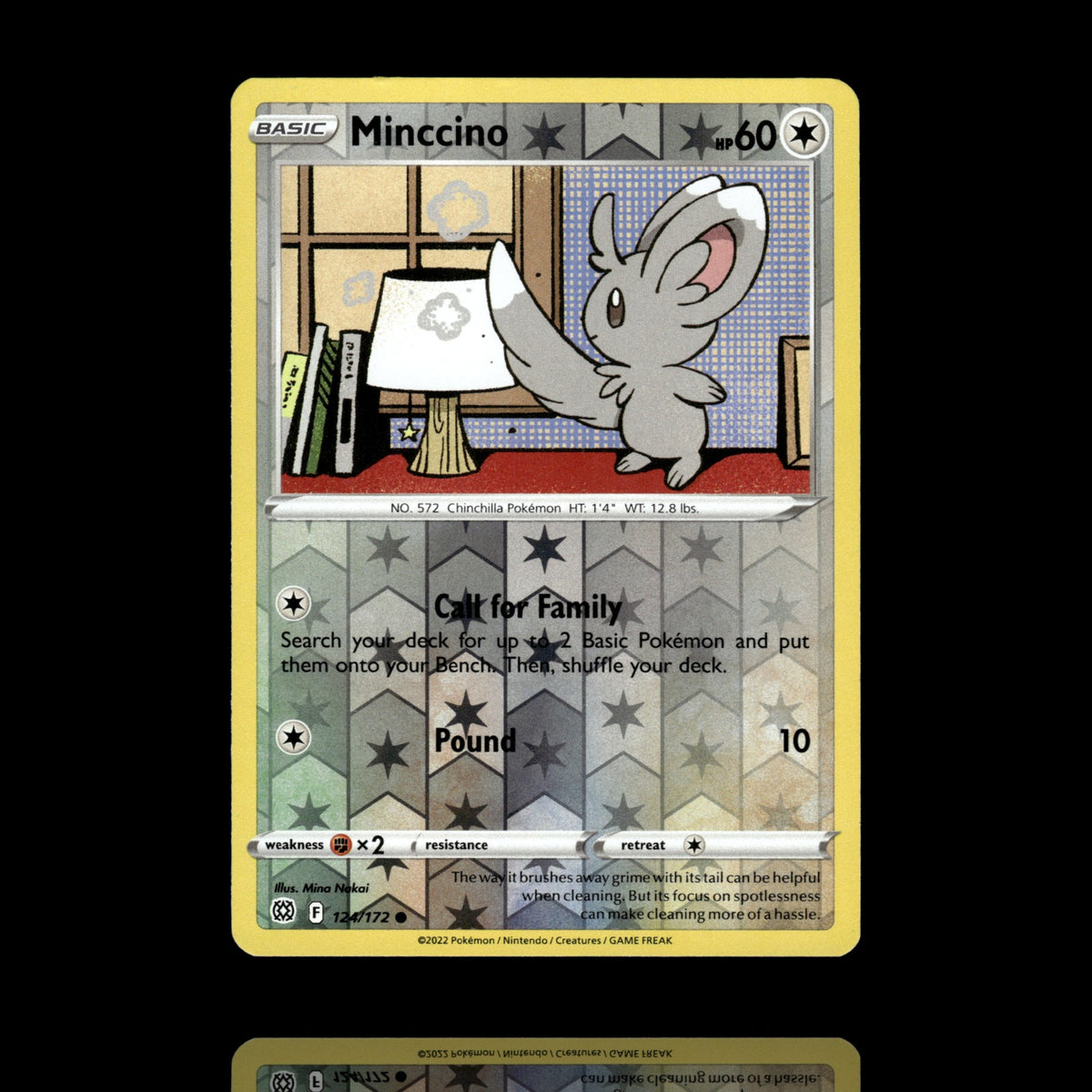 ▸ Minccino | SWSH09: Brilliant Stars | Reverse Holo | 124/172 | NM
