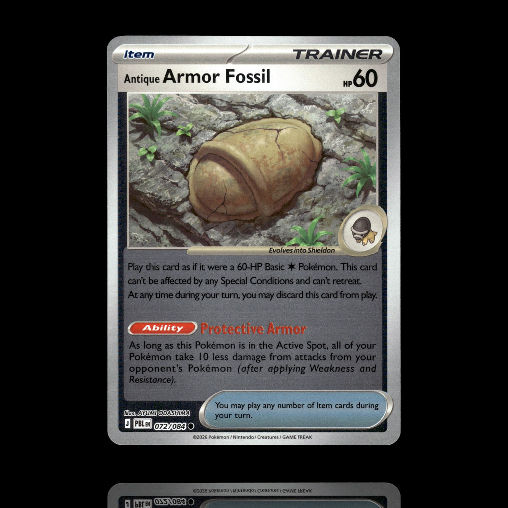 ▸ Antique Armor Fossil | ME05: Pitch Black | Reverse Holo | 072/084 | NM