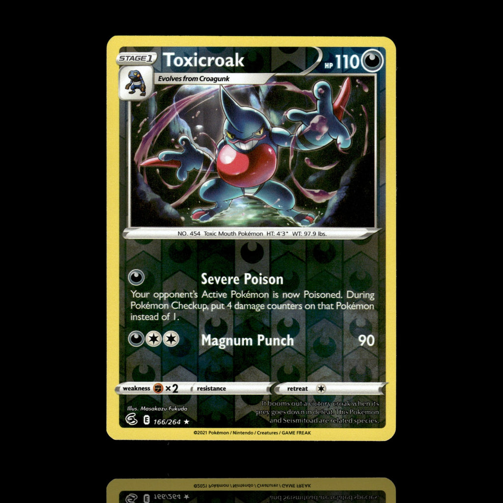 ▸ Toxicroak | SWSH08: Fusion Strike | Reverse Holo | 166/264 | NM