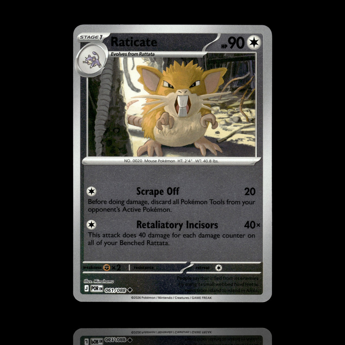 ▸ Raticate | ME03: Perfect Order | Reverse Holo | 061/088 | NM