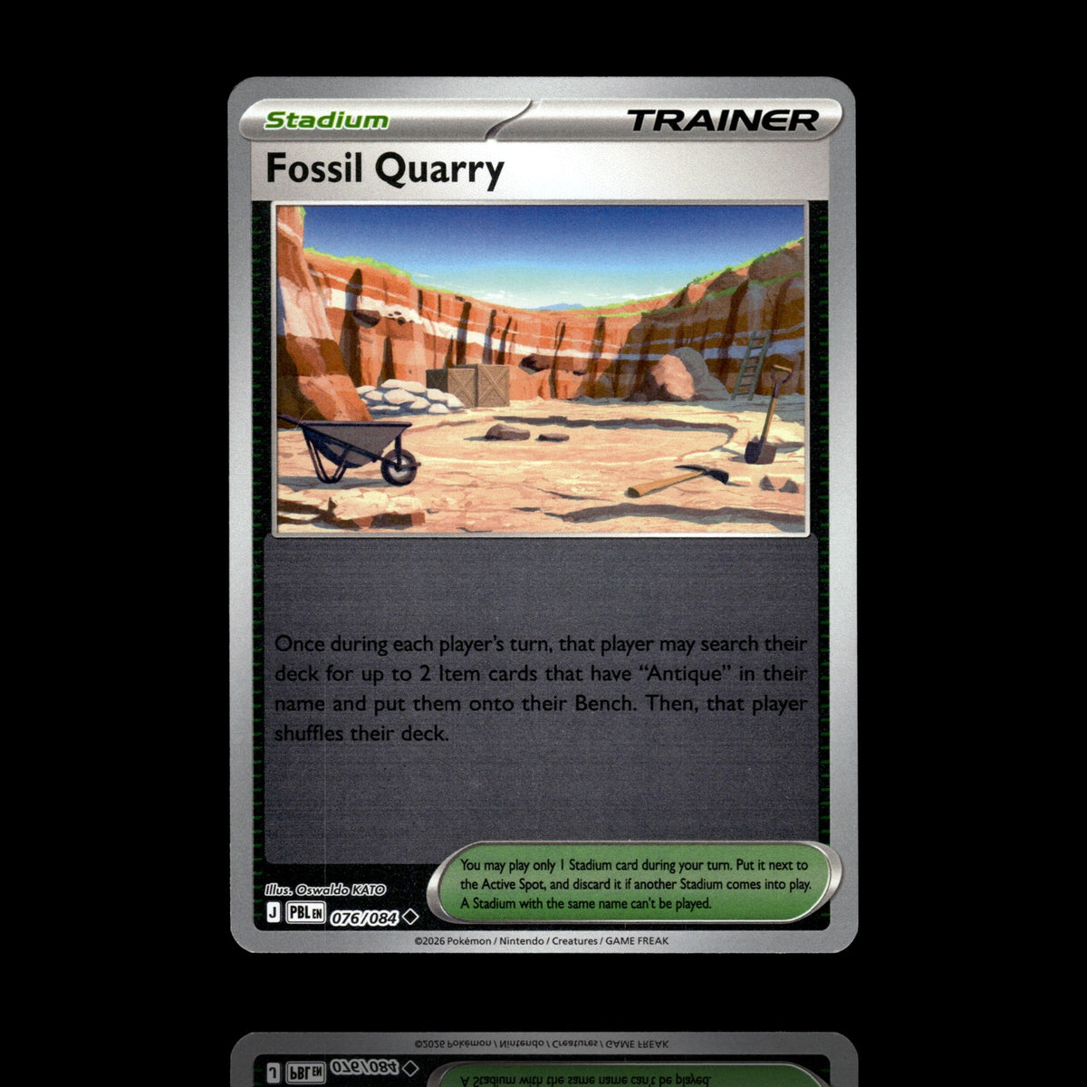 ▸ Fossil Quarry | ME05: Pitch Black | Reverse Holo | 076/084 | NM
