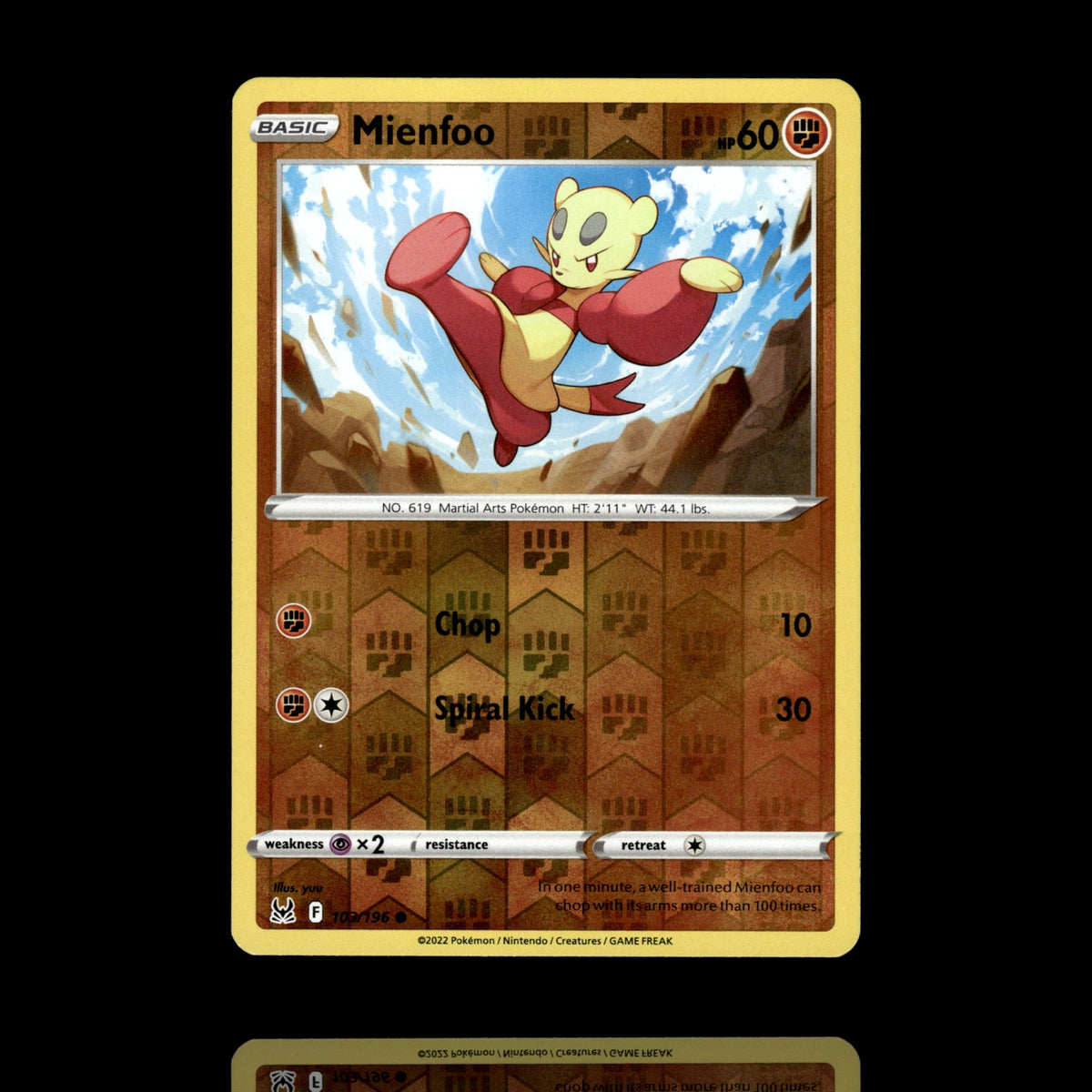 ▸ Mienfoo | SWSH11: Lost Origin | Reverse Holo | 103/196 | NM