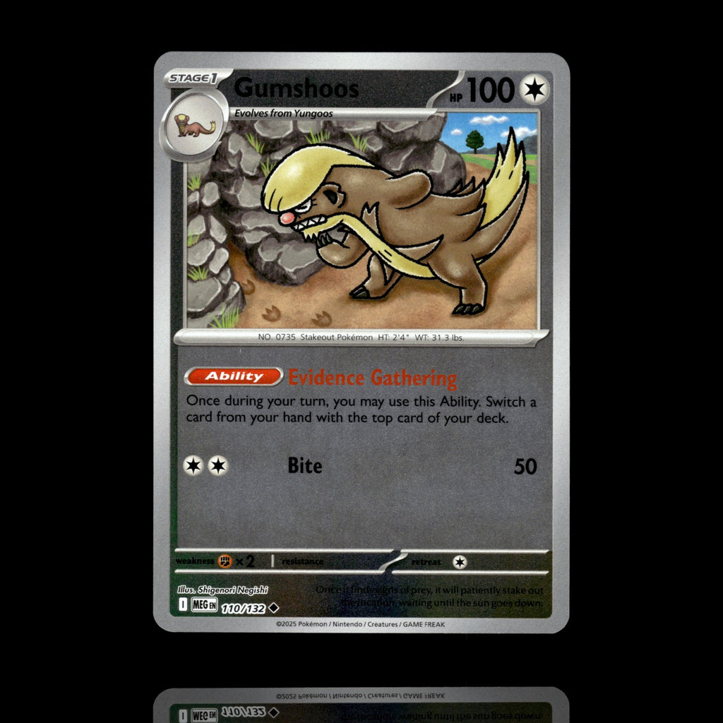 ▸ Gumshoos | ME01: Mega Evolution | Reverse Holo | 110/132 | NM