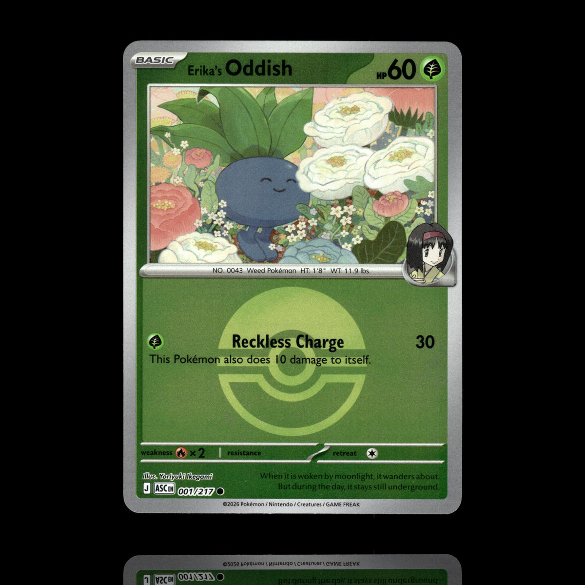 ▸ Erika's Oddish (Poke Ball) | ME: Ascended Heroes | Reverse Holo | 001/217 | NM