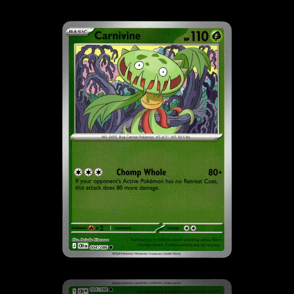 ▸ Carnivine | ME04: Chaos Rising | Reverse Holo | 004/086 | NM