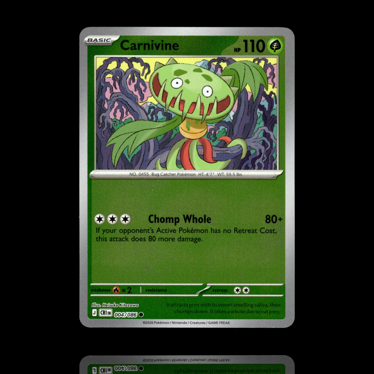 ▸ Carnivine | ME04: Chaos Rising | Reverse Holo | 004/086 | NM