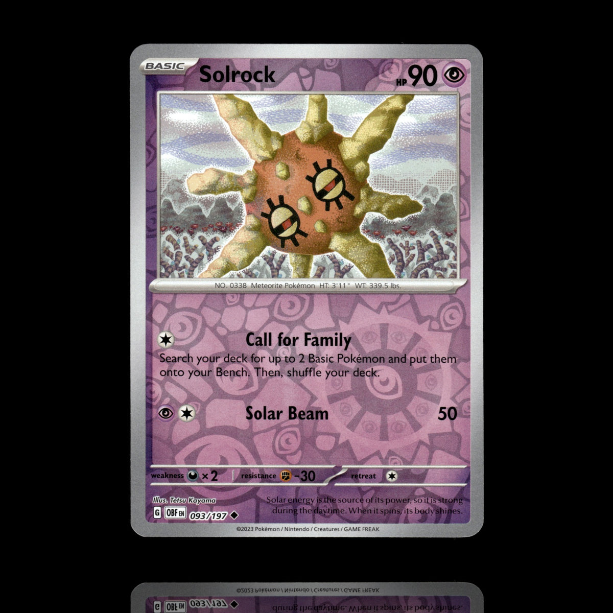 ▸ Solrock | SV03: Obsidian Flames | Reverse Holo | 093/197 | NM