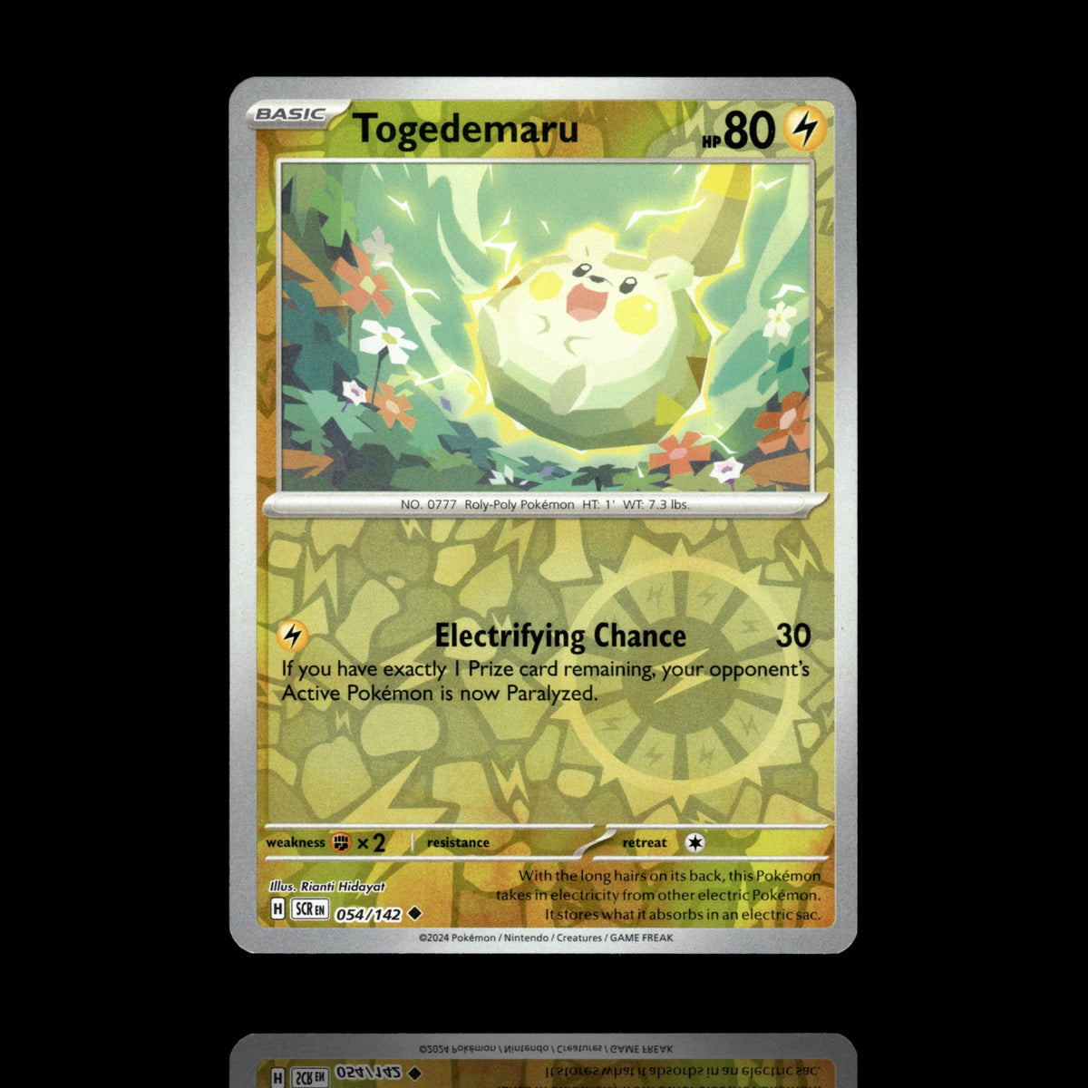 ▸ Togedemaru | SV07: Stellar Crown | Reverse Holo | 054/142 | NM
