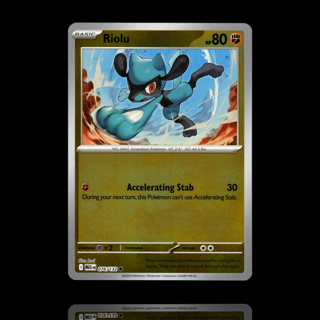 ▸ Riolu | ME01: Mega Evolution | Reverse Holo | 076/132 | NM