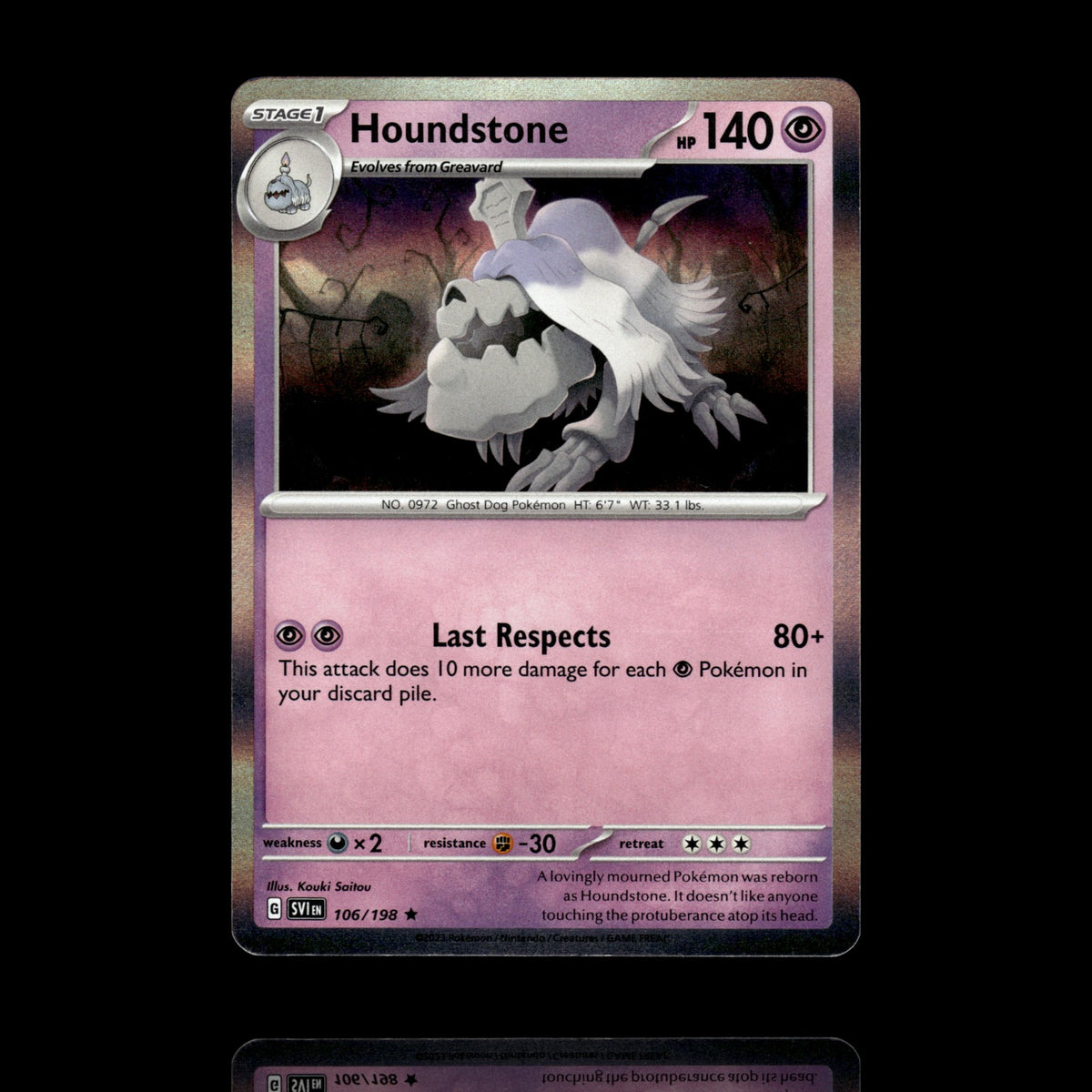 ▸ Houndstone | SV01: Scarlet & Violet Base Set | Rare | 106/198 | NM