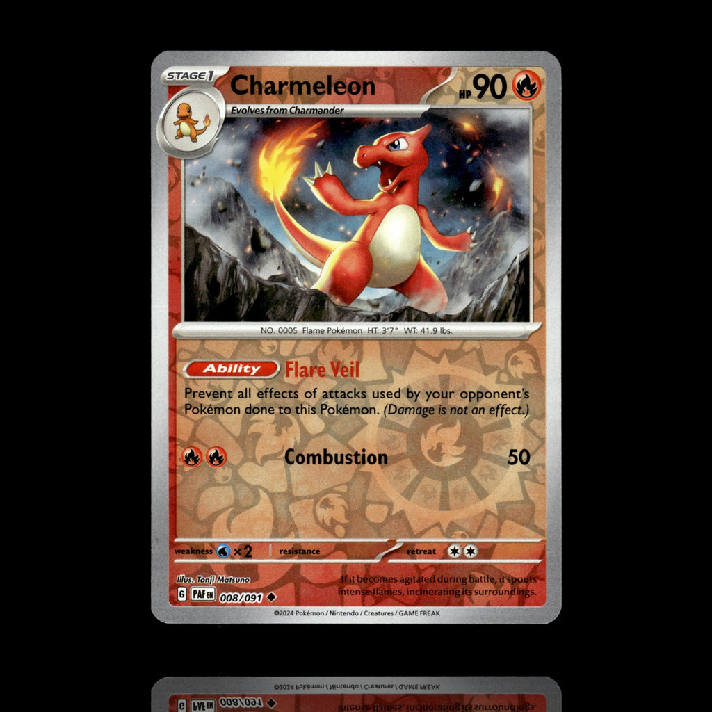 ▸ Charmeleon | SV: Paldean Fates | Reverse Holo | 008/091 | NM