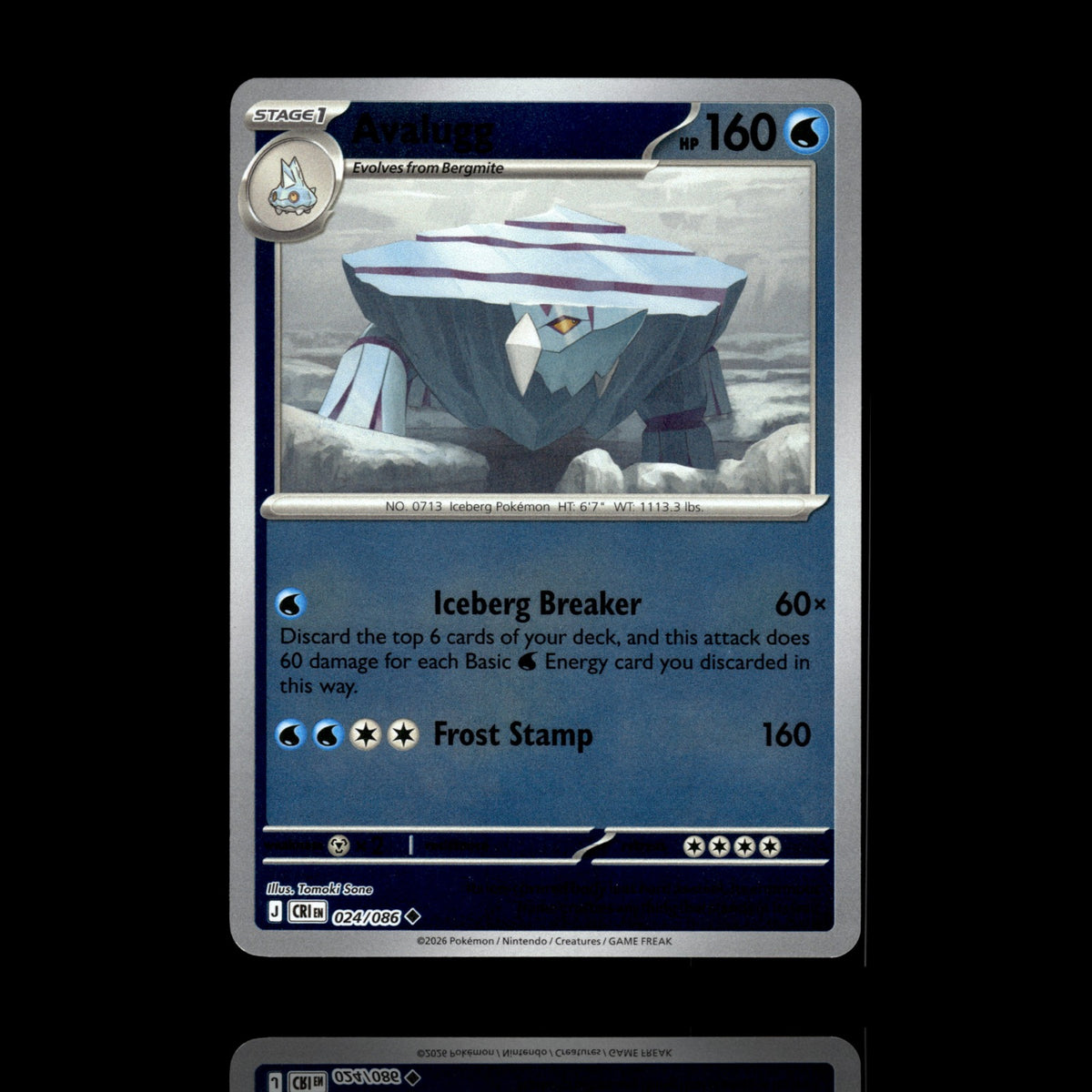▸ Avalugg | ME04: Chaos Rising | Reverse Holo | 024/086 | NM