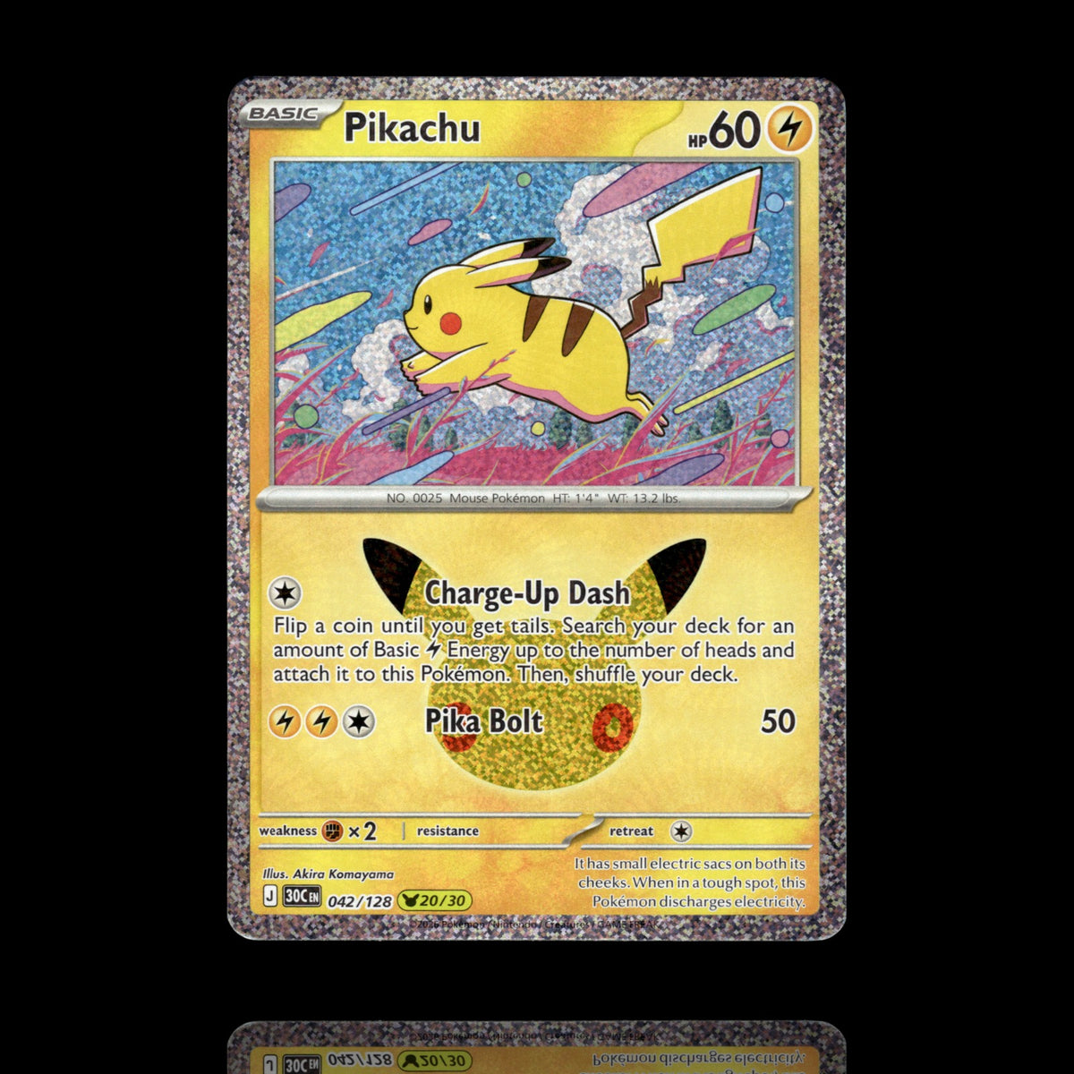 ▸ Pikachu | ME: 30th Celebration | Pikachu Rare | 042/128 | NM