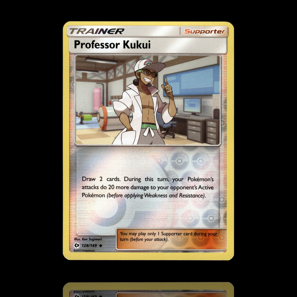 ▸ Professor Kukui | SM Base Set | Reverse Holo | 128/149 | NM