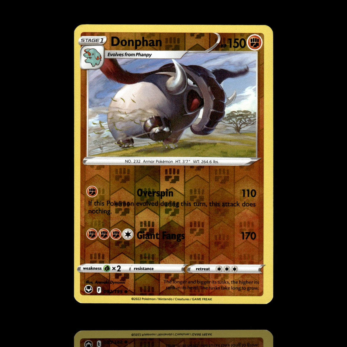 ▸ Donphan | SWSH12: Silver Tempest | Reverse Holo | 092/195 | NM