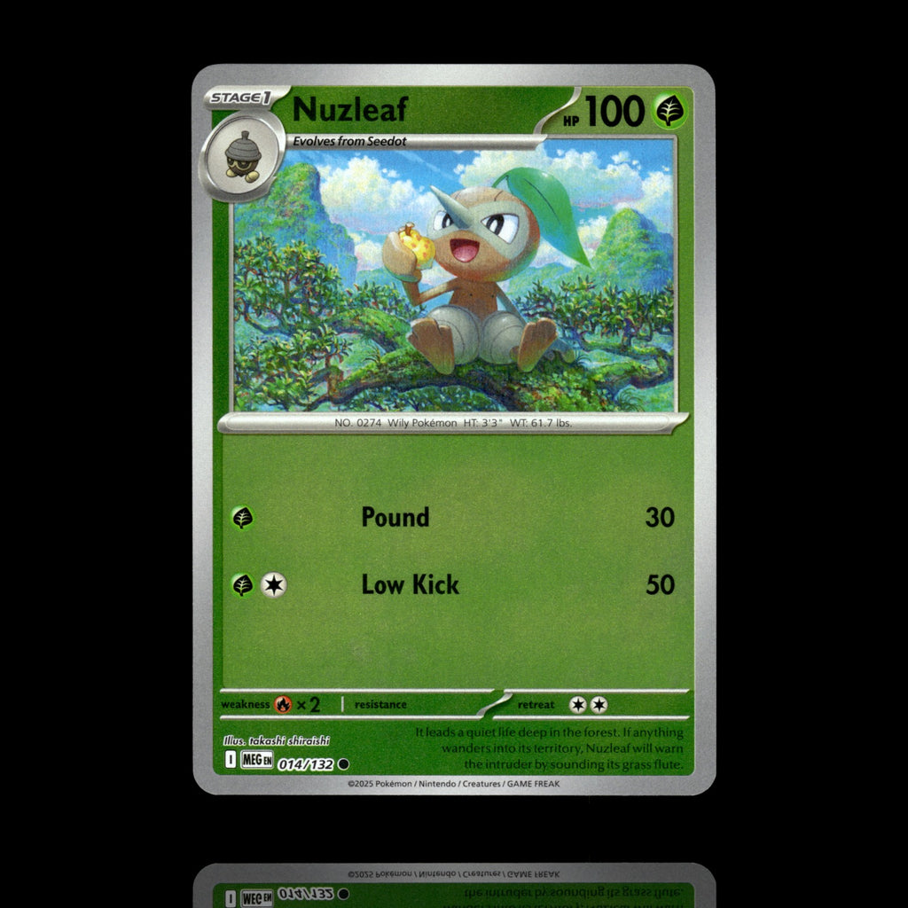 ▸ Nuzleaf | ME01: Mega Evolution | Reverse Holo | 014/132 | NM