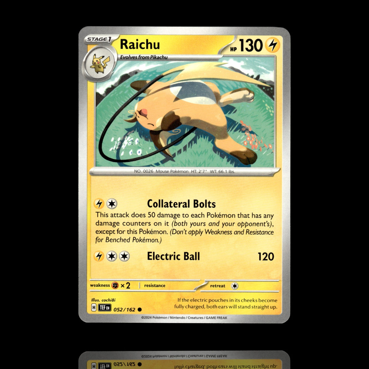 ▸ Raichu | SV05: Temporal Forces | Common | 052/162 | NM