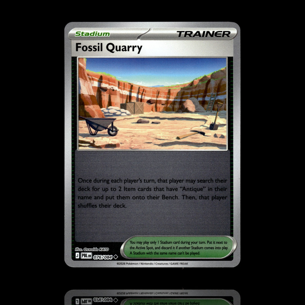 ▸ Fossil Quarry | ME05 Pitch Black | Reverse Holo | 076/084 | NM