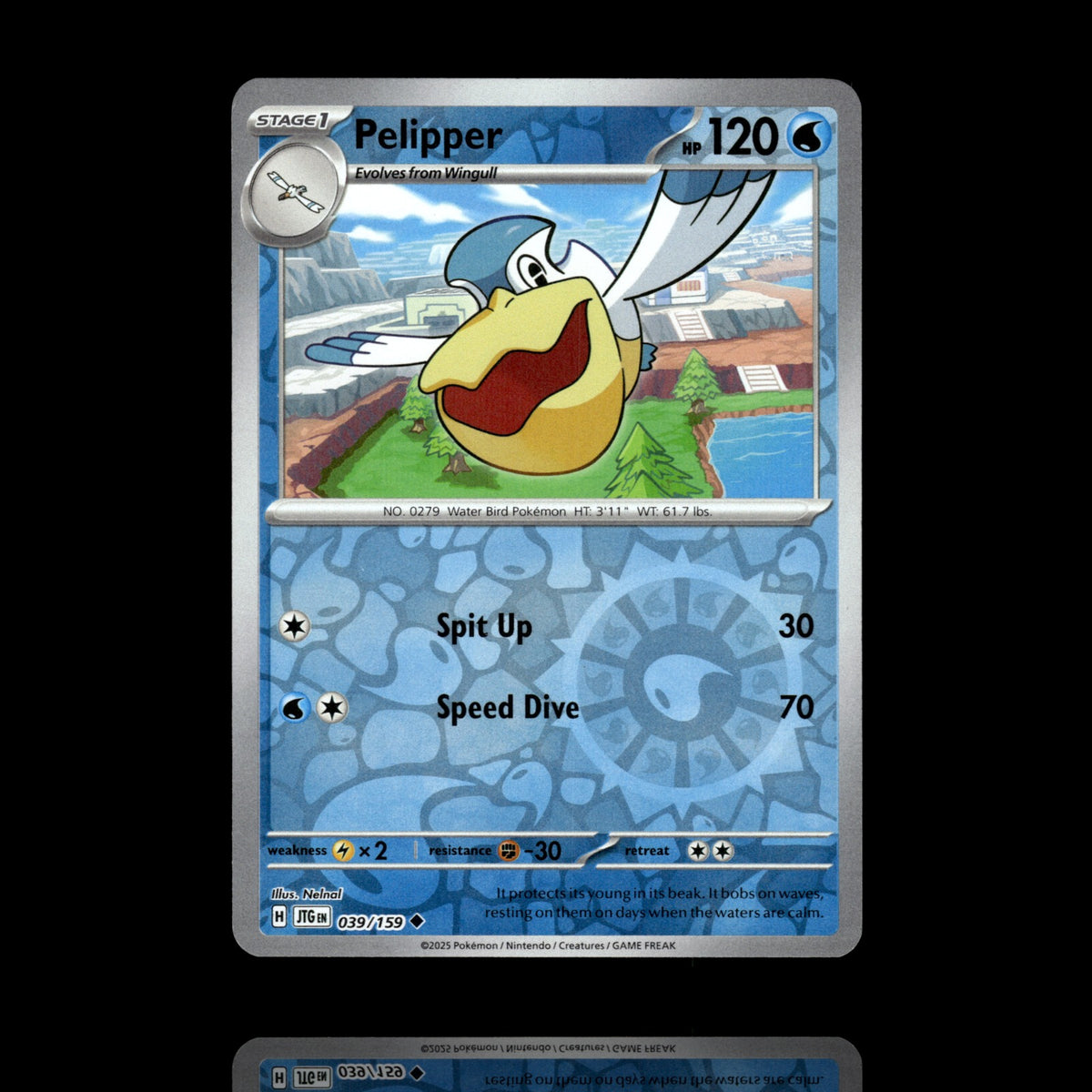 ▸ Pelipper | SV09: Journey Together | Reverse Holo | 039/159 | NM