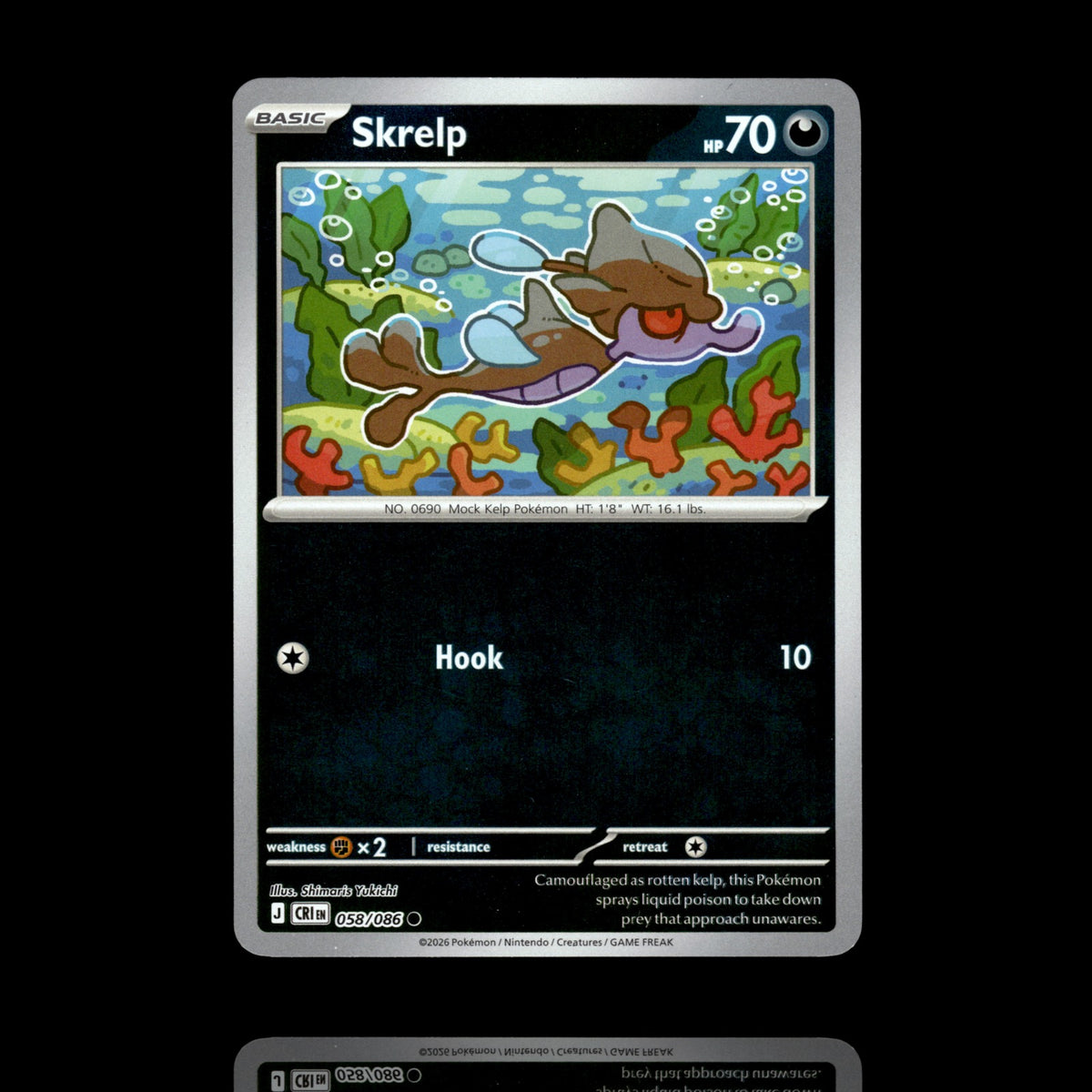 ▸ Skrelp | ME04: Chaos Rising | Reverse Holo | 058/086 | NM