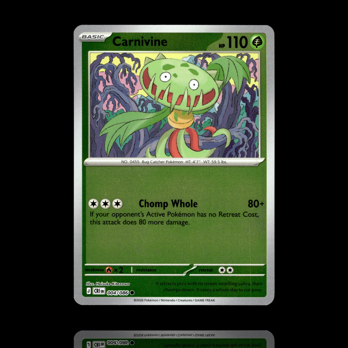 ▸ Carnivine | ME04: Chaos Rising | Reverse Holo | 004/086 | NM