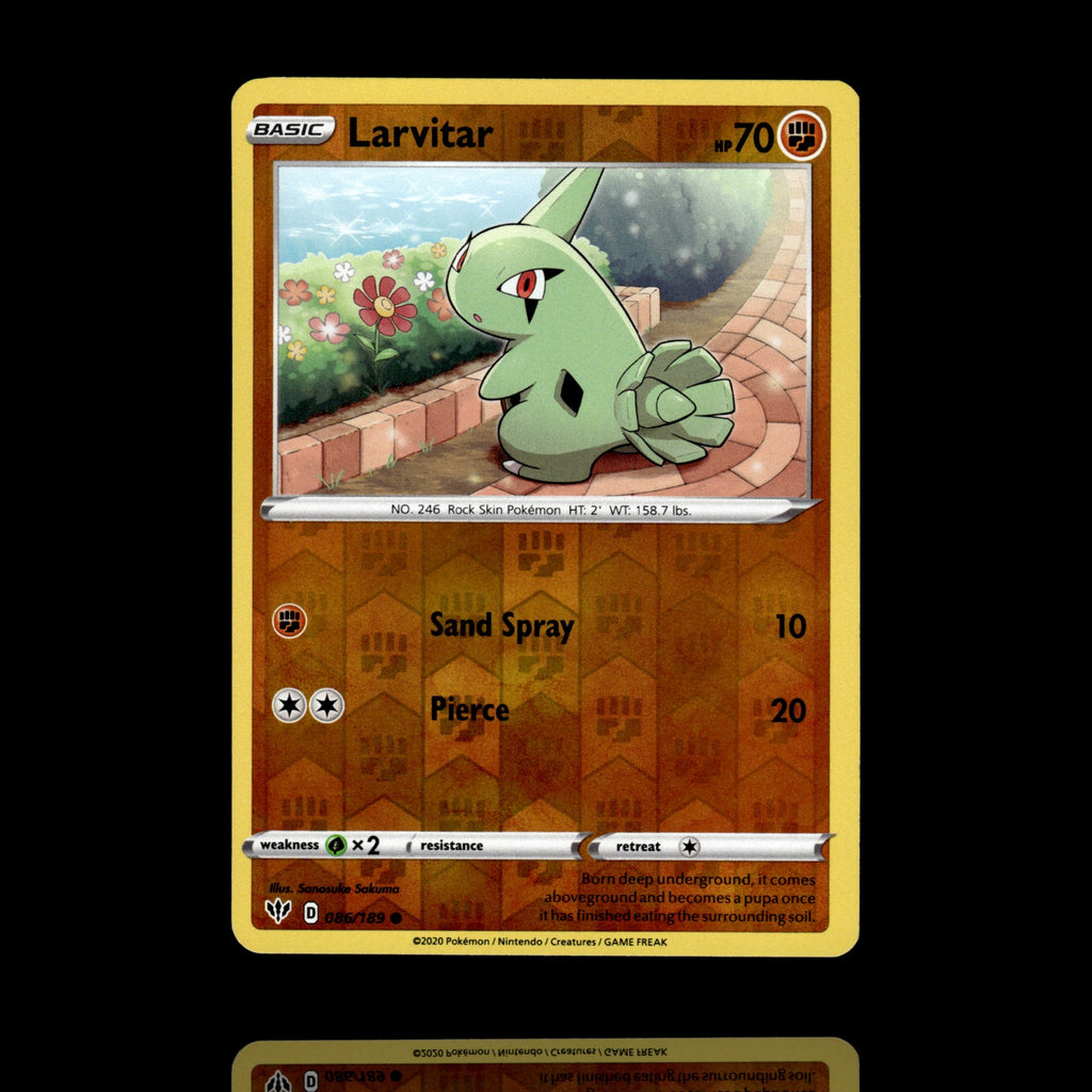 ▸ Larvitar | SWSH03 Darkness Ablaze | Reverse Holo | 086/189 | NM