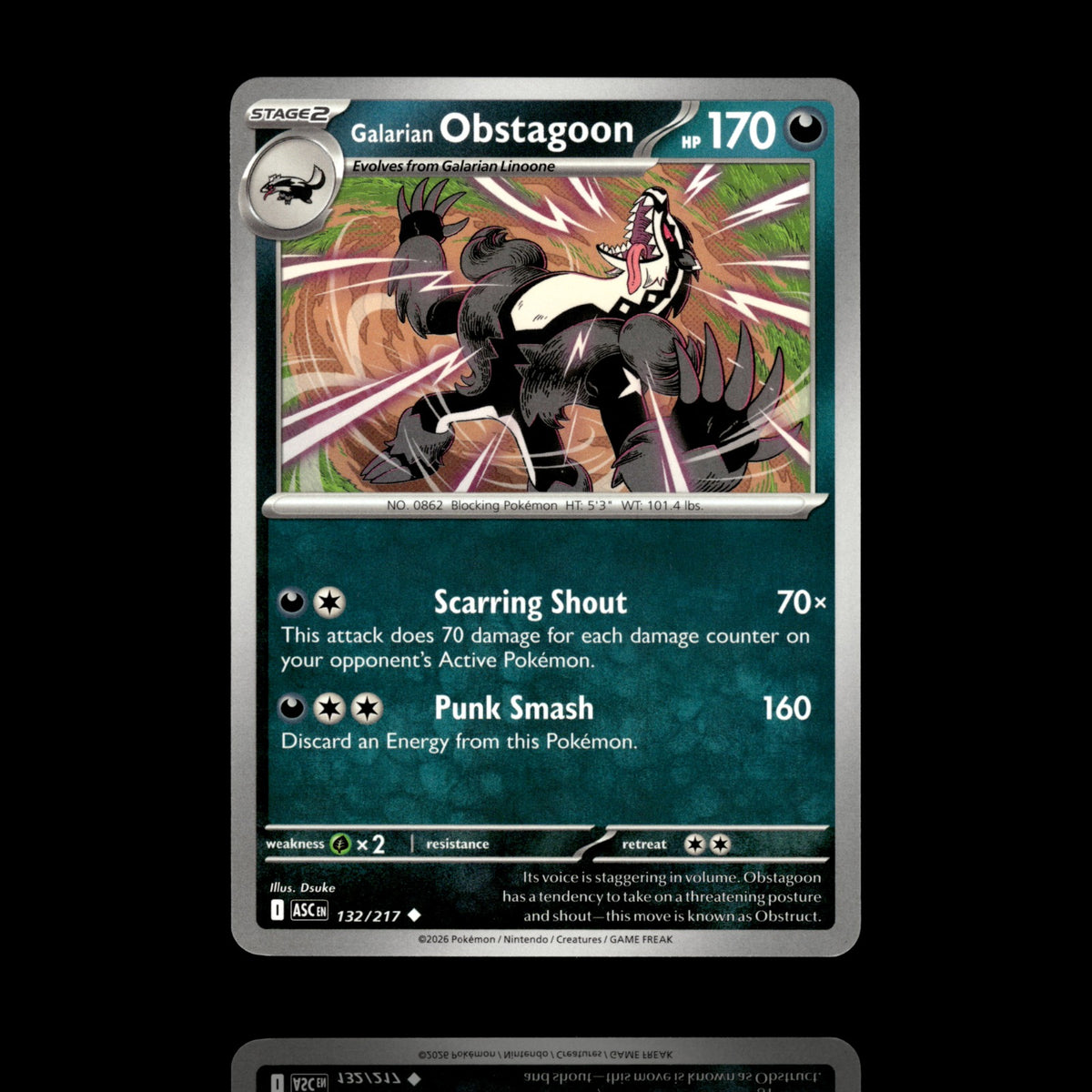 ▸ Galarian Obstagoon | ME: Ascended Heroes | Uncommon | 132/217 | NM