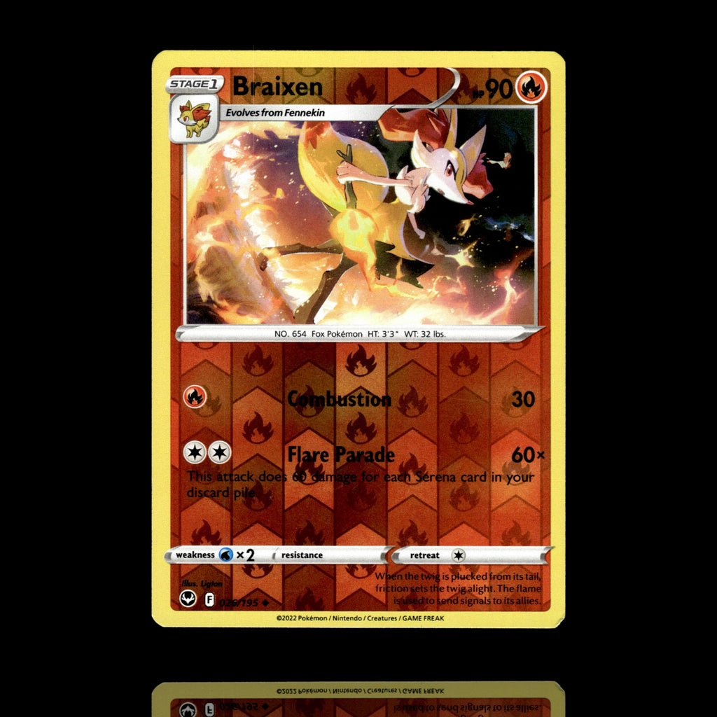 ▸ Braixen | SWSH12: Silver Tempest | Reverse Holo | 026/195 | NM
