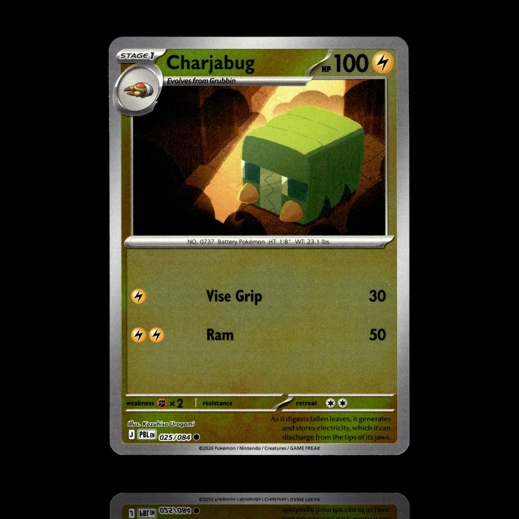▸ Charjabug | ME05: Pitch Black | Reverse Holo | 025/084 | NM