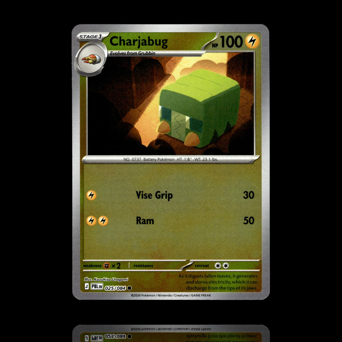 ▸ Charjabug | ME05: Pitch Black | Reverse Holo | 025/084 | NM