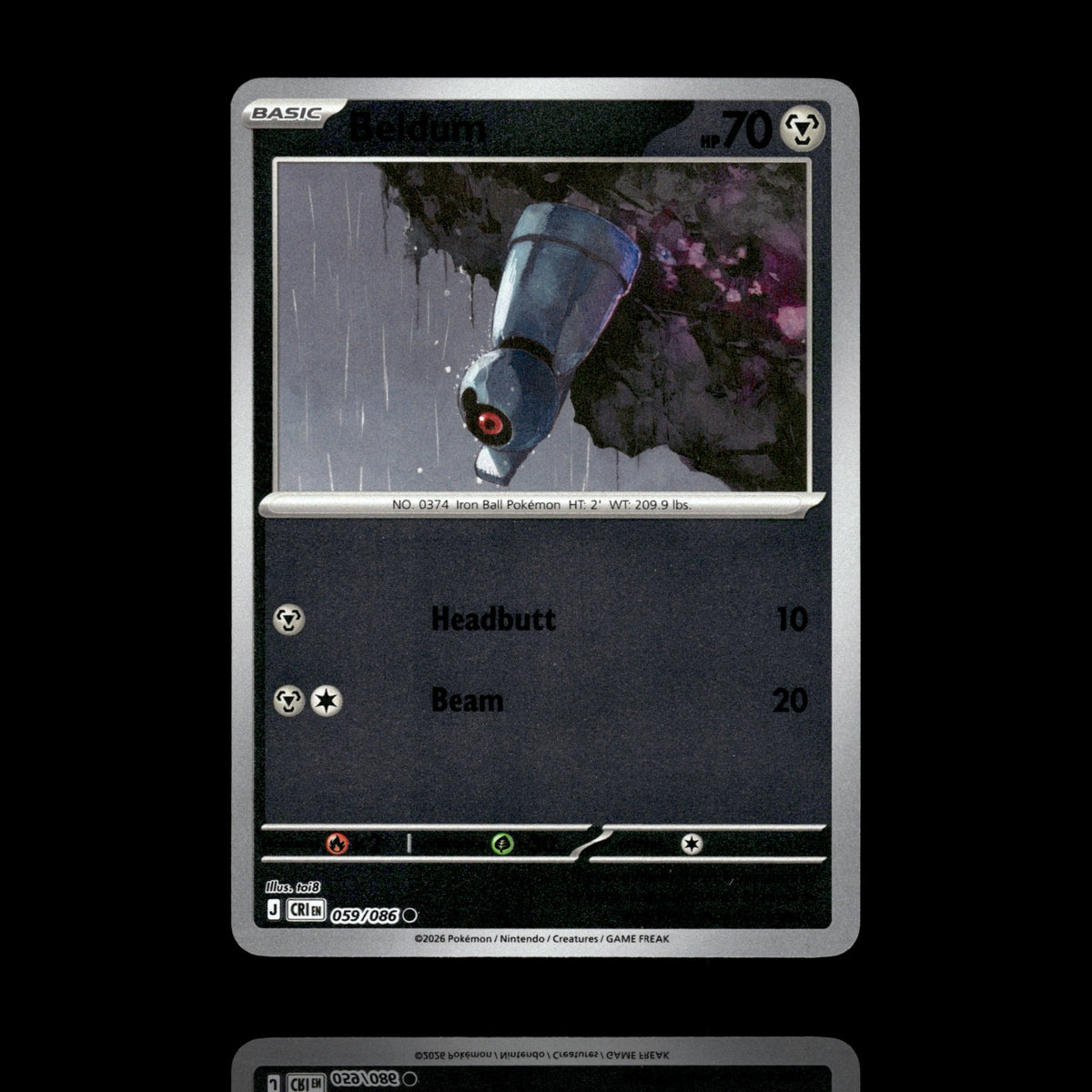 ▸ Beldum | ME04: Chaos Rising | Reverse Holo | 059/086 | NM