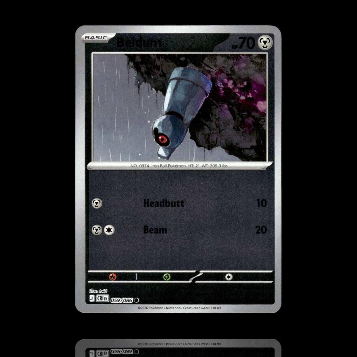 ▸ Beldum | ME04: Chaos Rising | Reverse Holo | 059/086 | NM