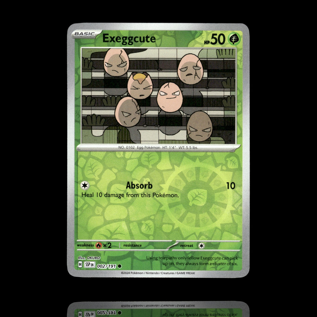 ▸ Exeggcute | SV08: Surging Sparks | Reverse Holo | 002/191 | NM