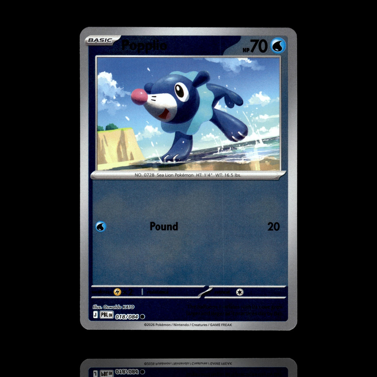 ▸ Popplio | ME05: Pitch Black | Reverse Holo | 018/084 | NM