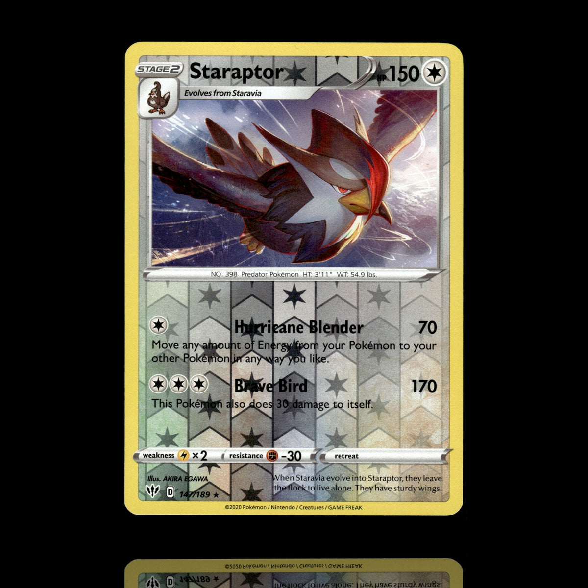 ▸ Staraptor | SWSH03: Darkness Ablaze | Reverse Holo | 147/189 | NM