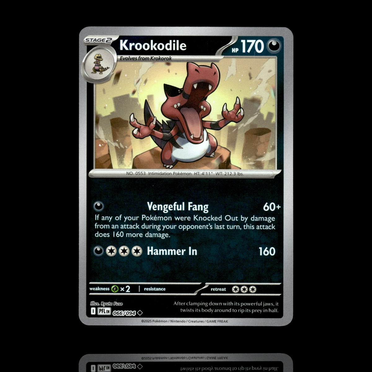▸ Krookodile | ME02: Phantasmal Flames | Reverse Holo | 066/094 | NM