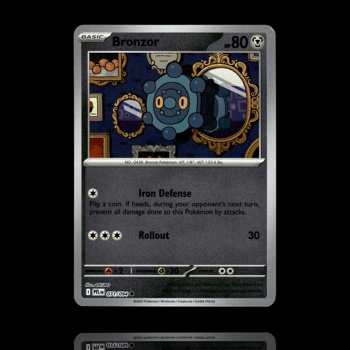 ▸ Bronzor | ME02: Phantasmal Flames | Reverse Holo | 071/094 | NM