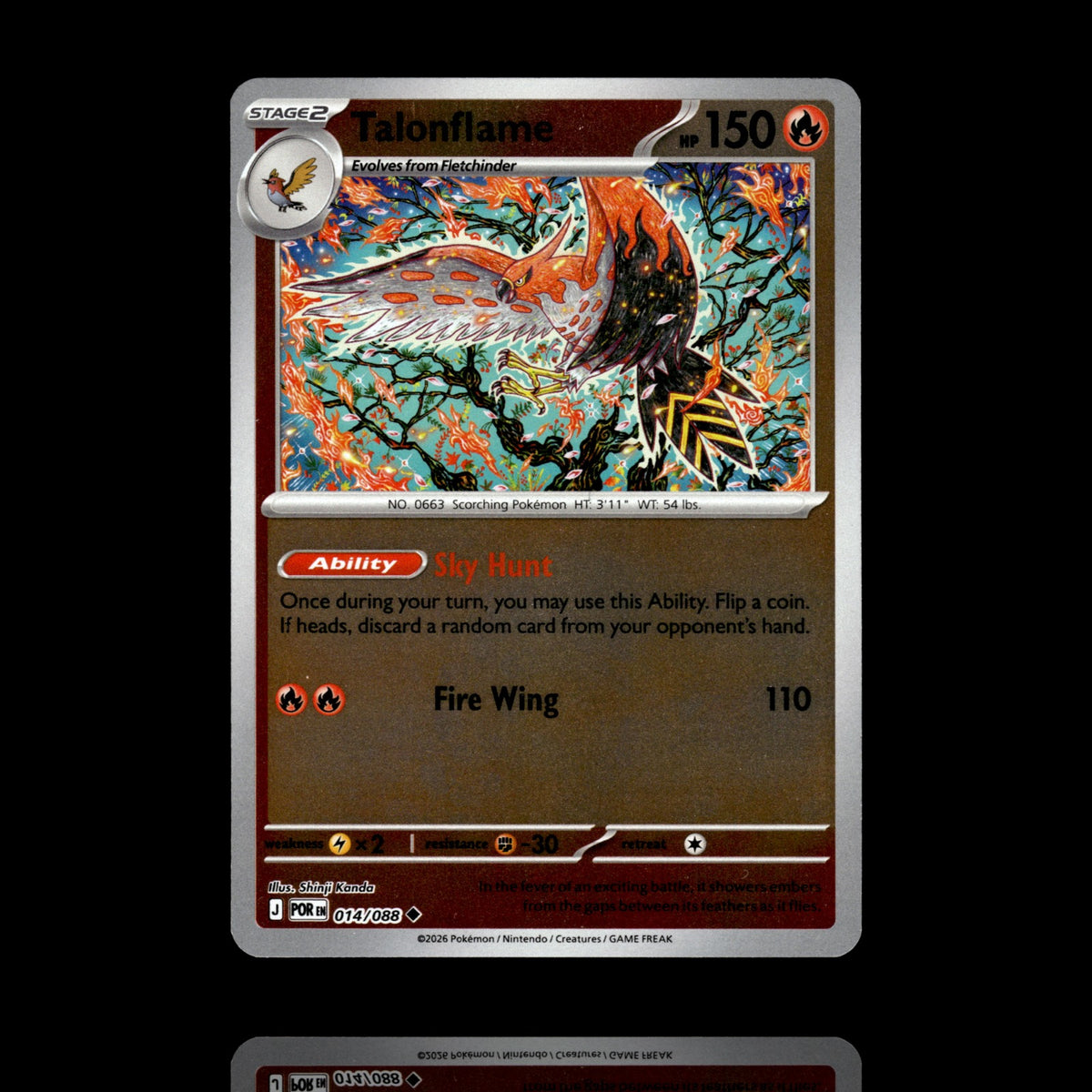▸ Talonflame | ME03: Perfect Order | Reverse Holo | 014/088 | NM