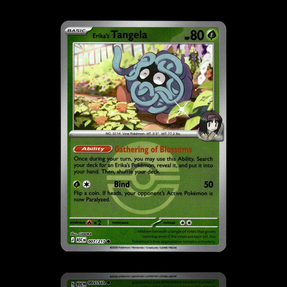 ▸ Erika's Tangela (Poke Ball) | Ascended Heroes | Reverse Holo | 007/217 | NM